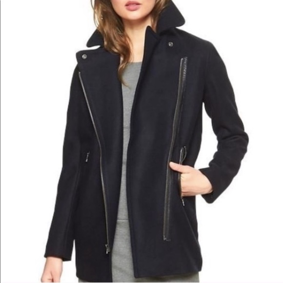 Navy Wool Coat - Picture 2 of 3